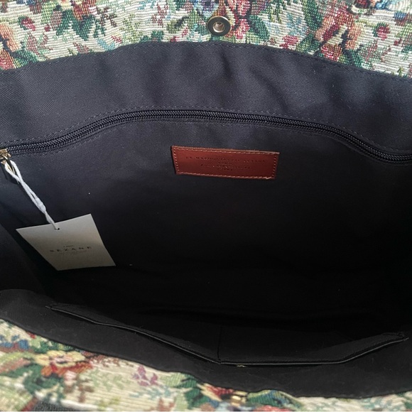 New Sezane Le Sept tote bag in jacquard fleurs - Picture 5 of 10
